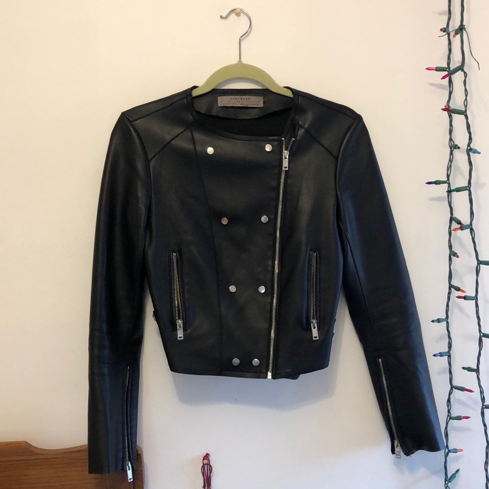 Zara faux leather jacket